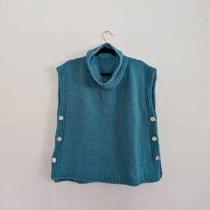 Handknit Teal Vest